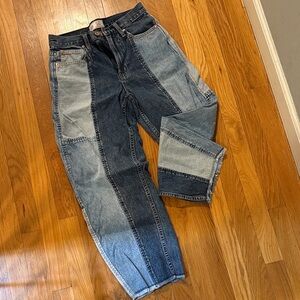 GAP Women's High Rise Blue Patchwork Jeans